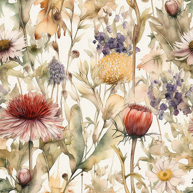 Fleur Linen Curtain Fabric Sample - Red