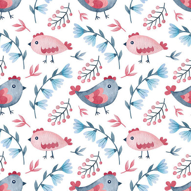 Folk Chick Cotton Curtain Fabric - Pink for a Boho-inspired home