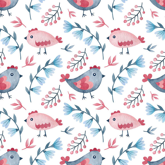 Folk Chick Cotton Curtain Fabric - Pink