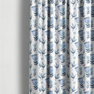 High-quality blue curtain fabric made of organic cotton material