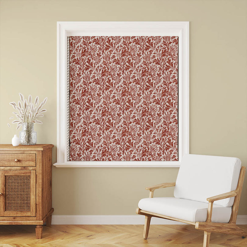 Fouet Linen Curtain Fabric - Oxblood Red