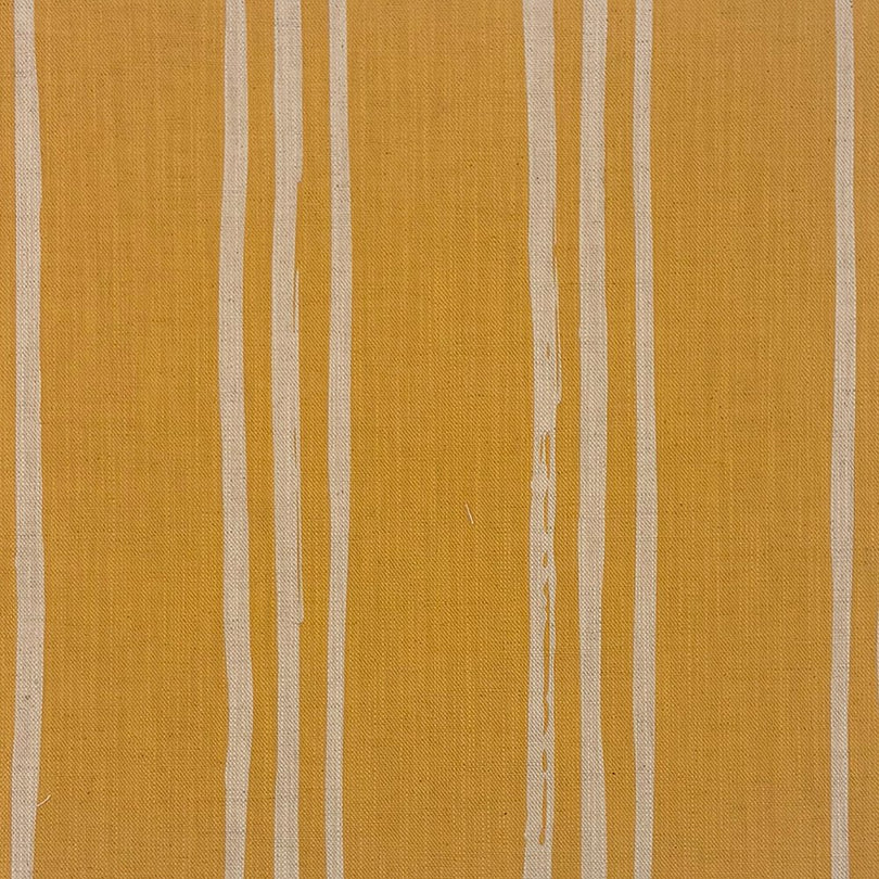 Foxwolde Striped Upholstery Fabric in Ochre – golden yellow striped fabric with hand-drawn lines