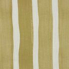 Flat image of Fresno Stripe Golden linen curtain fabric in mustard yellow and soft off-white alternating stripes