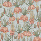 Fritillaria Duck Egg velvet upholstery fabric – floral velvet fabric close-up