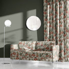 Fritillaria Ivory velvet upholstery fabric – sofa and curtain set in botanical floral velvet