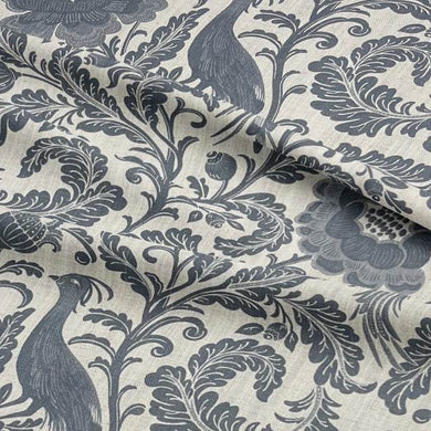 Garden Of Elegance Denim - Bird Floral Furnishing Fabric