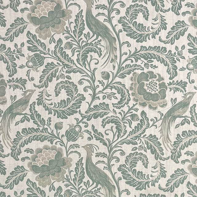 Garden Of Elegance Green - Bird Floral Upholstery Fabric