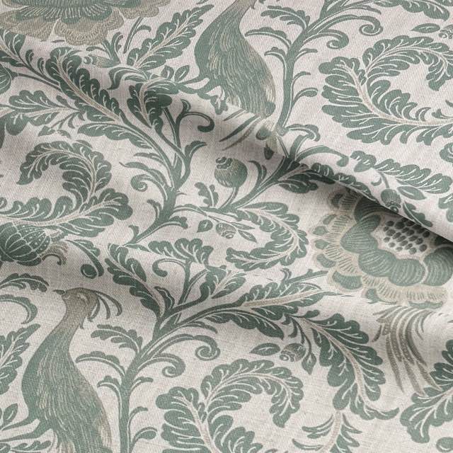 Garden Of Elegance Green - Bird Floral Furnishing Fabric