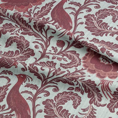 Garden Of Elegance Red - Bird Floral Furnishing Fabric