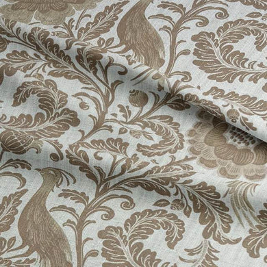 Garden Of Elegance Straw - Bird Floral Furnishing Fabric 
