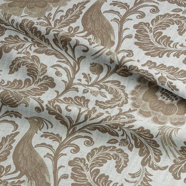 Garden Of Elegance Straw - Bird Floral Furnishing Fabric 
