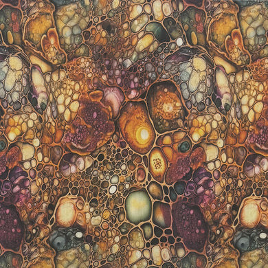 Detailed close-up of Gemstone Amber curtain fabric showing layered gemstone-inspired pattern
