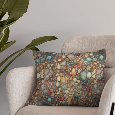 Bubble-pattern surface detail of Gemstone Opal curtain fabric with gemstone-like variation