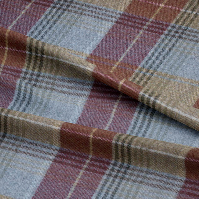 Glencross Wool Plaid Upholstery Fabric - Rosewood