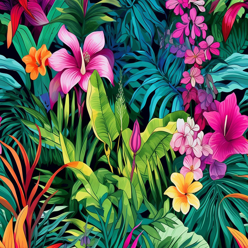 Guyana floral velvet fabric flat view showing vibrant multicoloured botanical design on luxury velvet upholstery fabric