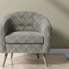 bold upholstery fabric in art deco fan design upholstered on statement armchair