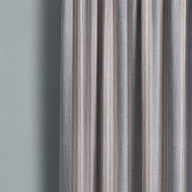 High-quality Hampton Stripe Cotton Curtain Fabric in Blue, a timeless and classic choice for any room