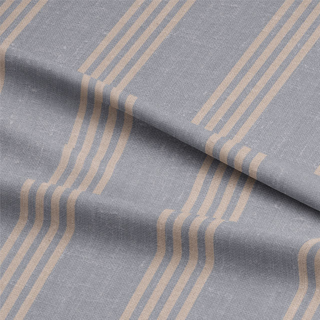 Beautiful blue Hampton Stripe Cotton Curtain Fabric, perfect for adding a touch of elegance to your home decor