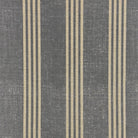 Hampton Charcoal striped upholstery fabric flat image, dark cotton-linen stripe for chairs, headboards, curtains and Roman blinds