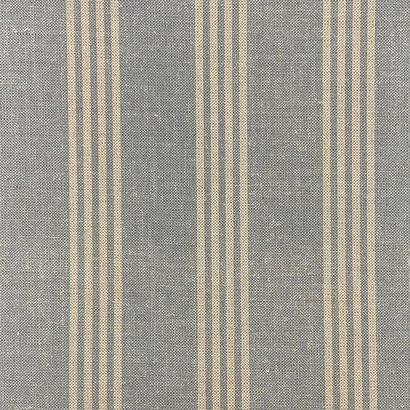Hampton Denim striped upholstery fabric flat image, blue cotton-linen stripe fabric for chairs, cushions, curtains and blinds