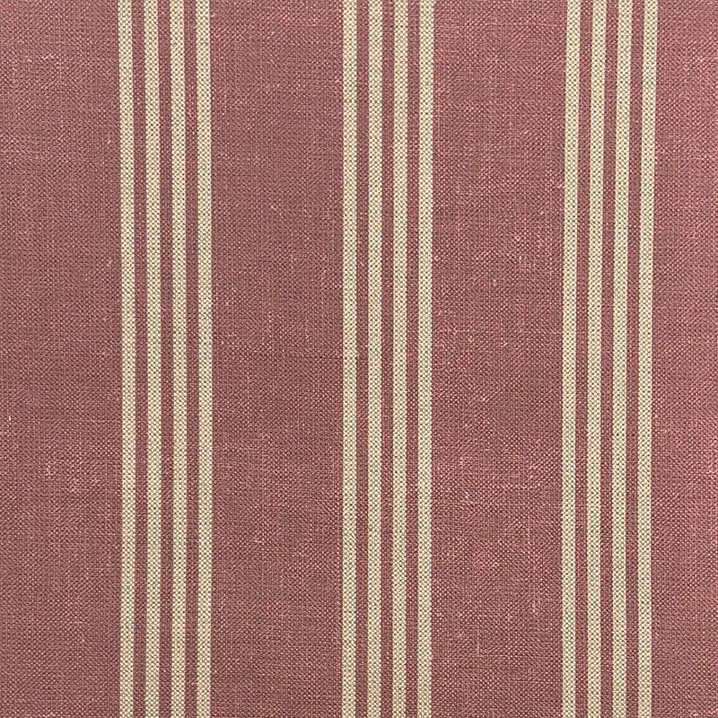 Hampton Wine striped upholstery fabric flat image, rich red cotton-linen stripe fabric by the metre for chairs and curtains