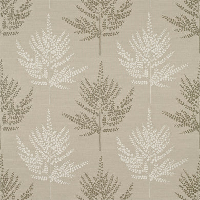 Harlequin Folium curtain fabric in Hemp/Chalk with an elegant leaf motif.