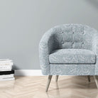 Armchair in Cameo Blue Harlestone velvet fabric – floral upholstery fabric for chairs