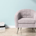 Velvet armchair in Cashmere Rose Harlestone print – leaf pattern upholstery fabric