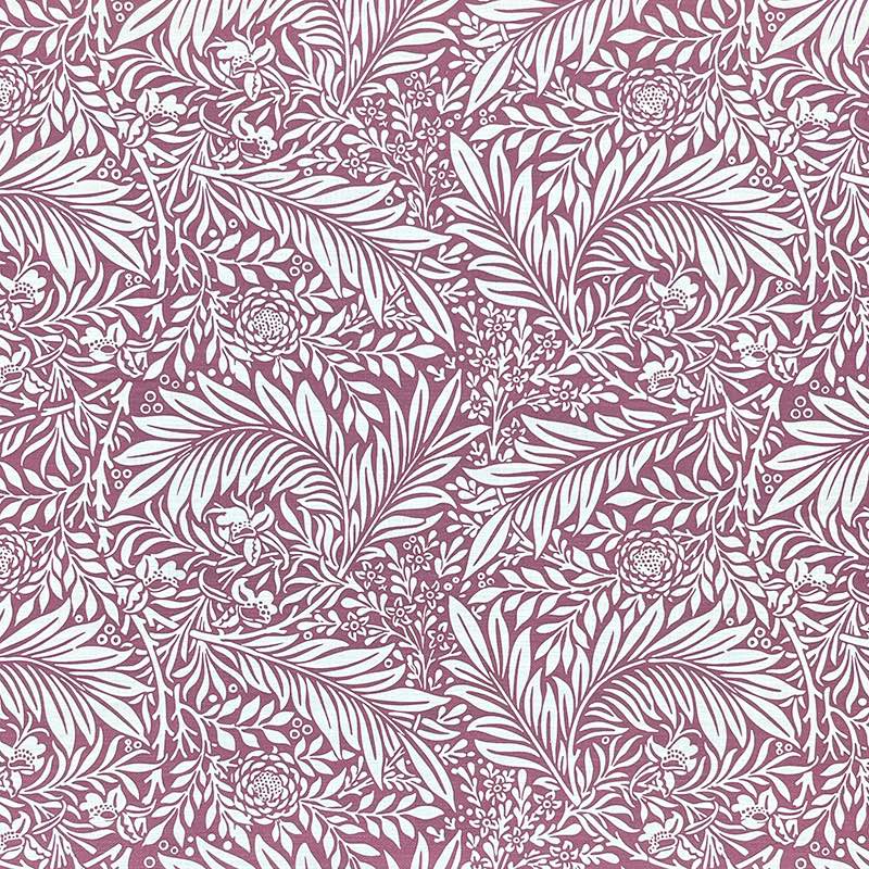  Ruby Wine velvet fabric with pale floral and foliage pattern – flat fabric sample