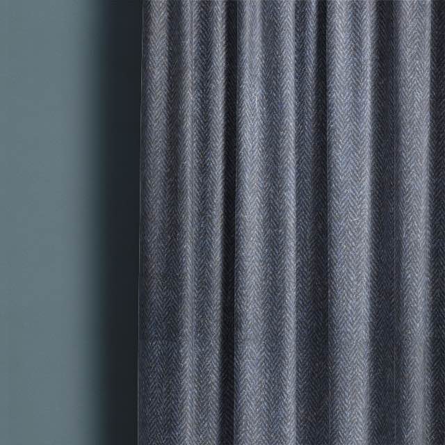 Harris Tweed 100% Wool Upholstery Fabric - Navy