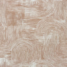     beige hand drawn cotton curtain fabric with layered curved line pattern and soft neutral tones