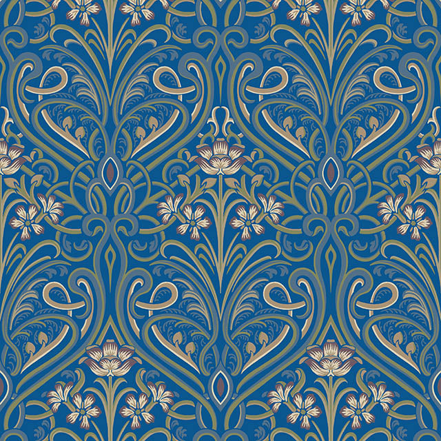 Hathaway Linen Curtain Fabric - Blue