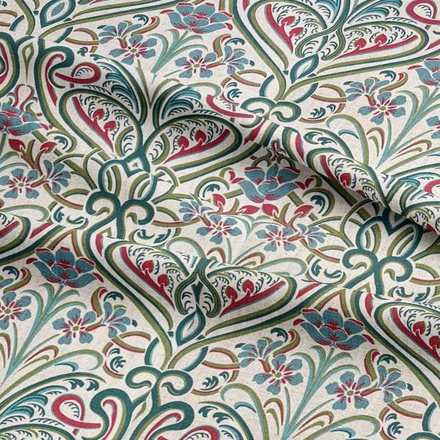 Hathaway Aqua - Traditional Curtain Fabric For Sale UK