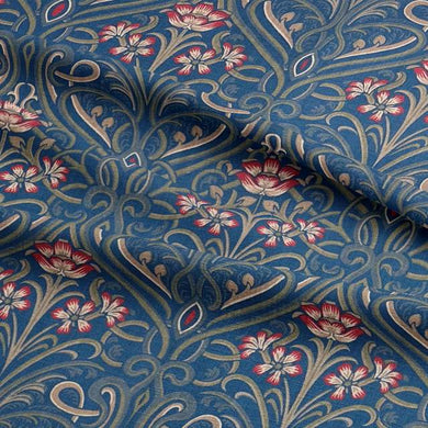 Hathaway Blue - Traditional Upholstery Fabric For Sale UK