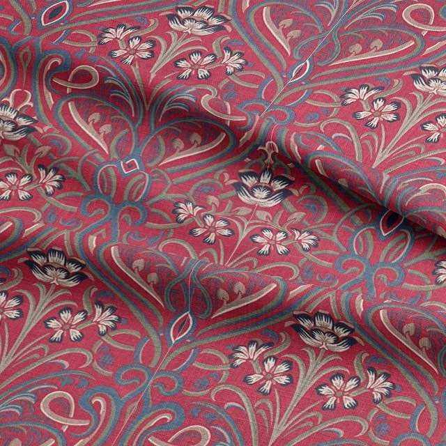 Hathaway Silver Blue - Printed Curtain Fabric For Sale UK