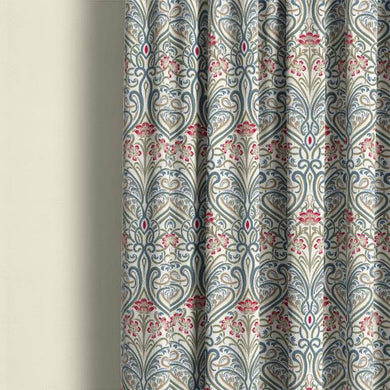 Hathaway Linen Curtain Fabric - Wedgewood