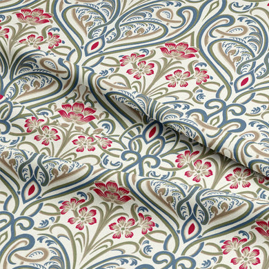 Hathaway Linen Curtain Fabric - Wedgewood