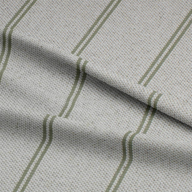 Elegant Hempton Stripe Fabric with horizontal stripes in earthy tones