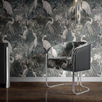 Hersener - Bird Patterned Printed Curtain Fabric UK