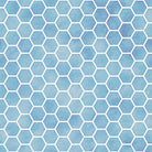 Sky blue honeycomb curtain fabric with a fresh repeating geometric motif