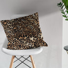 Indian leopard print fabric cushion with decorative animal print design