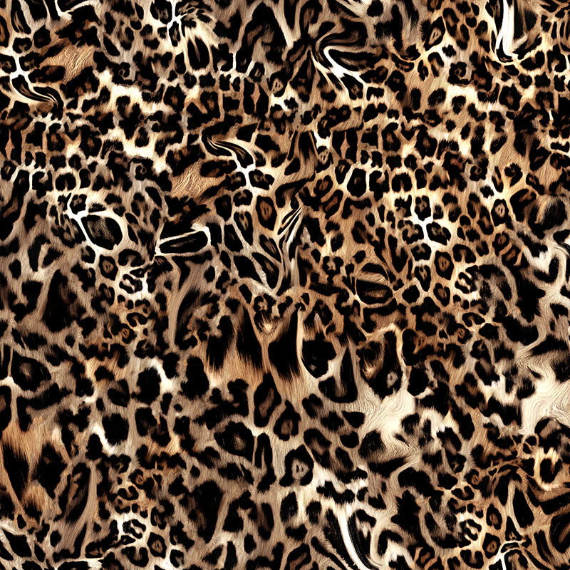 Indian leopard print fabric flat image with classic spotted animal print