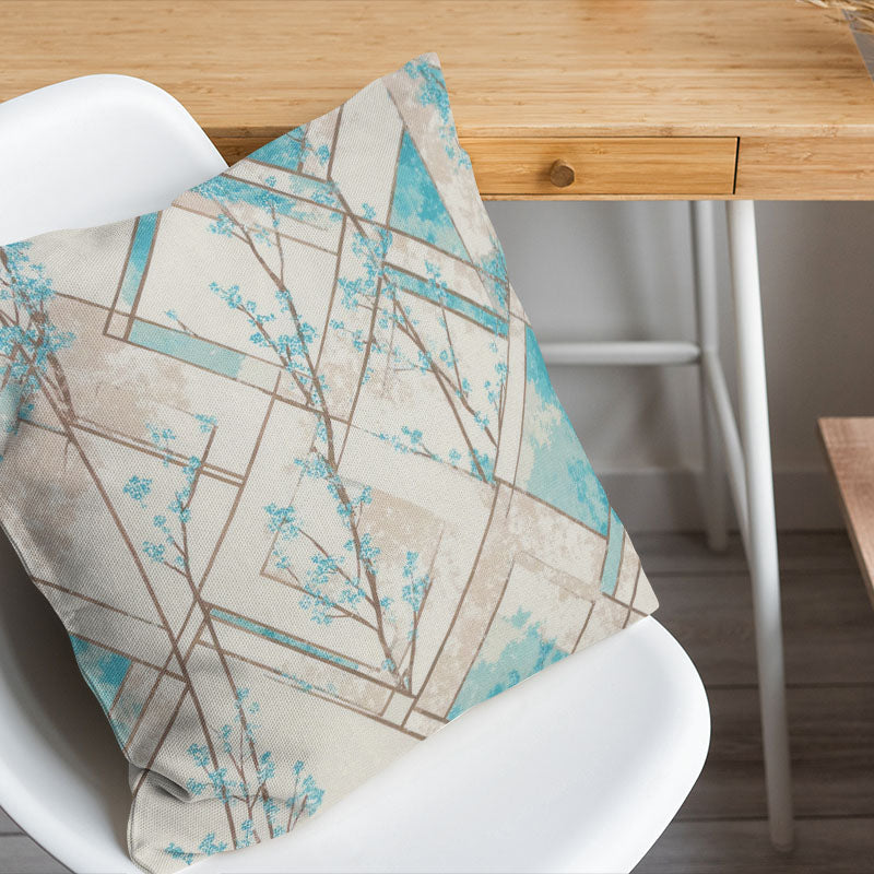 Ivory leaf pattern curtain fabric geometric botanical cushion soft neutral fabric