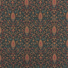 Jaipur paisley linen curtain fabric flat image in black, Indian paisley printed linen blend fabric by the metre for curtains and Roman blinds