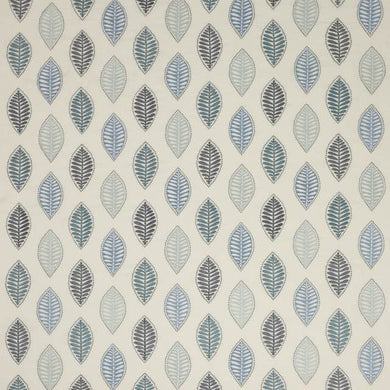 Jane Churchill Alyssa Embroidered Fabric - J869F-01 - 1.5m Roll End - Blue