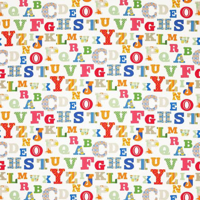 Jane Churchill  Alphabetti Fabric - J798F-02 - 2.6m Roll end - Multi