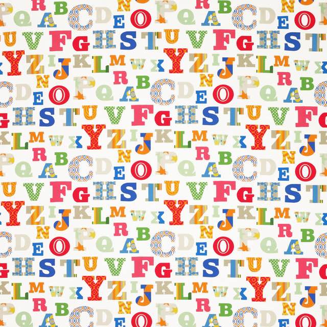 Jane Churchill  Alphabetti Fabric - J798F-02 - 2.6m Roll end - Multi