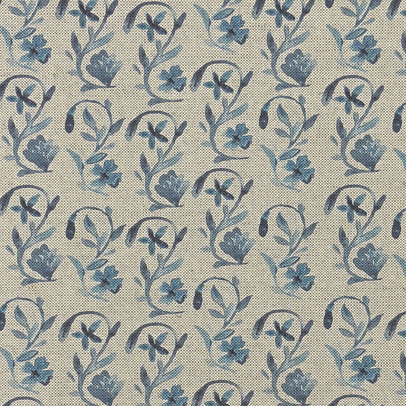 Kebir Aegean blue geometric upholstery fabric flat image, Mediterranean patterned fabric by the metre for chairs and curtains