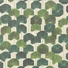 Kemble Leaf Linen Curtain Fabric – green botanical leaf fabric printed on natural linen basecloth