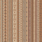 Khenifra Terracotta kilim velvet upholstery fabric flat image with vertical Aztec stripe design